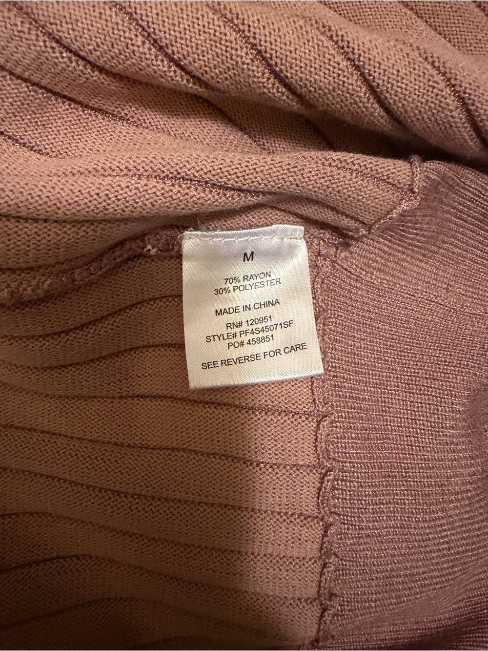 Pinque Dusty Rose Ribbed Cardigan Size Medium - Picture 9 of 9